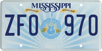 MS license plate ZFO970