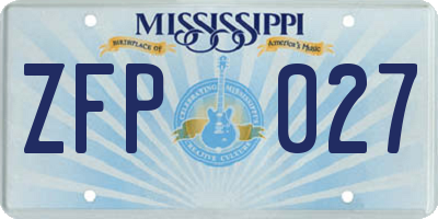 MS license plate ZFP027
