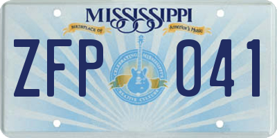 MS license plate ZFP041