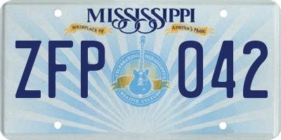MS license plate ZFP042