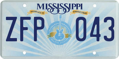 MS license plate ZFP043