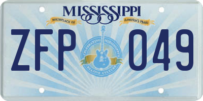 MS license plate ZFP049