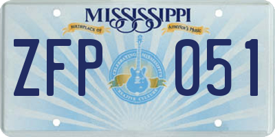 MS license plate ZFP051