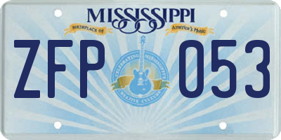 MS license plate ZFP053