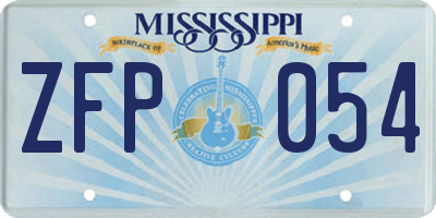 MS license plate ZFP054