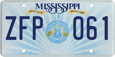 MS license plate ZFP061