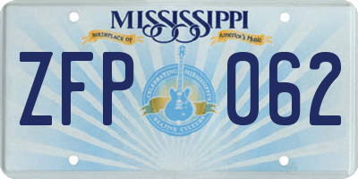 MS license plate ZFP062