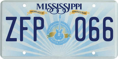 MS license plate ZFP066