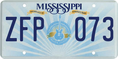 MS license plate ZFP073