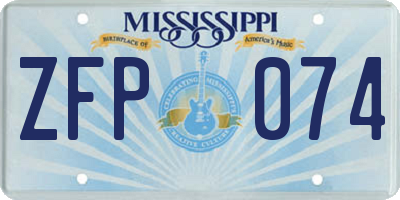 MS license plate ZFP074