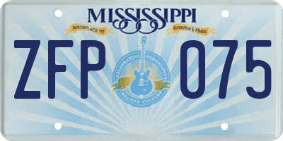 MS license plate ZFP075