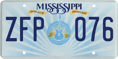 MS license plate ZFP076
