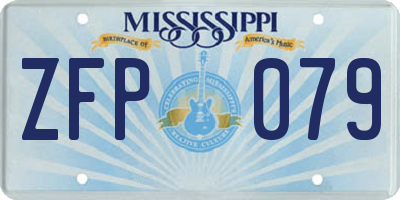 MS license plate ZFP079