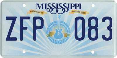 MS license plate ZFP083