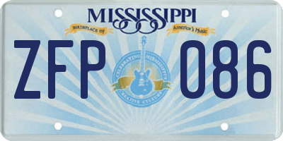 MS license plate ZFP086