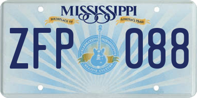 MS license plate ZFP088