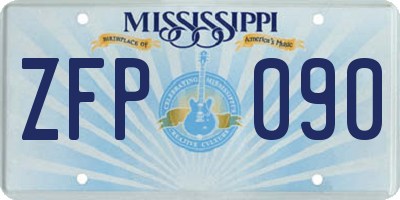 MS license plate ZFP090