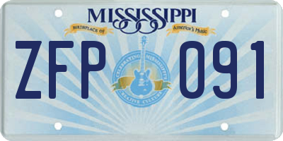 MS license plate ZFP091