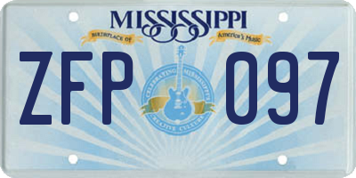 MS license plate ZFP097