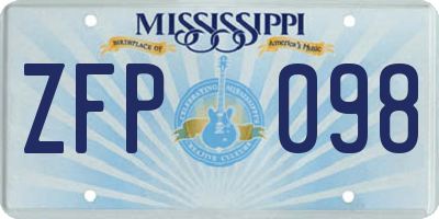 MS license plate ZFP098