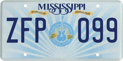 MS license plate ZFP099