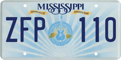 MS license plate ZFP110