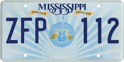 MS license plate ZFP112