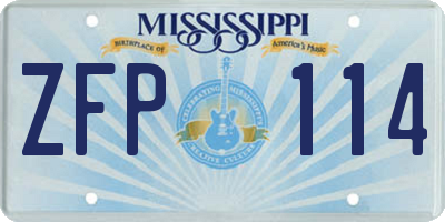MS license plate ZFP114