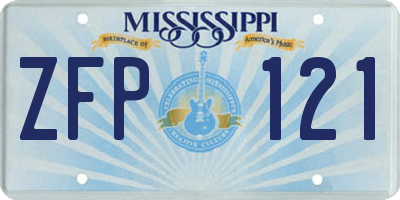 MS license plate ZFP121