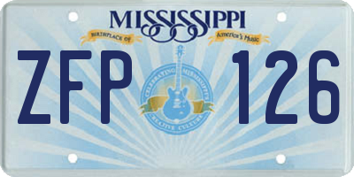MS license plate ZFP126