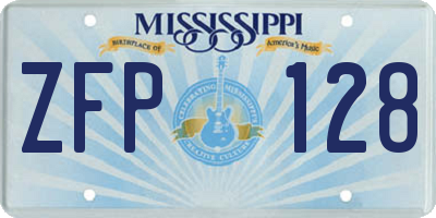 MS license plate ZFP128