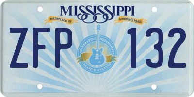 MS license plate ZFP132