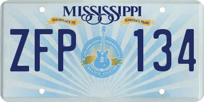 MS license plate ZFP134