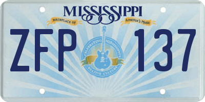 MS license plate ZFP137