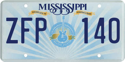 MS license plate ZFP140
