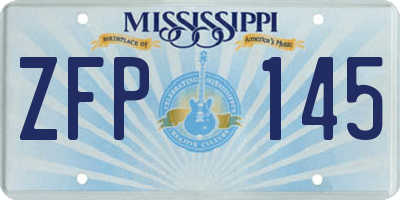 MS license plate ZFP145