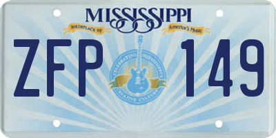 MS license plate ZFP149