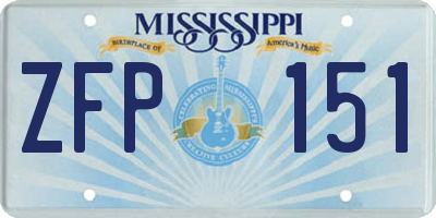 MS license plate ZFP151
