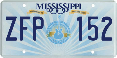 MS license plate ZFP152