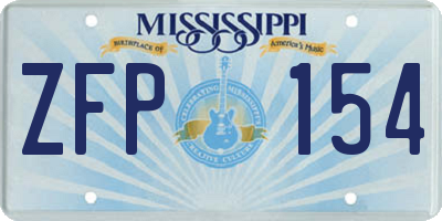 MS license plate ZFP154