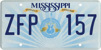 MS license plate ZFP157