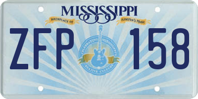 MS license plate ZFP158