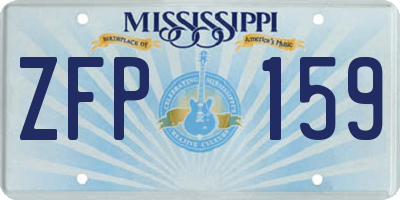 MS license plate ZFP159