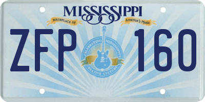 MS license plate ZFP160