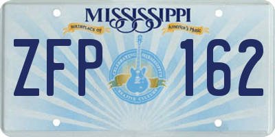MS license plate ZFP162