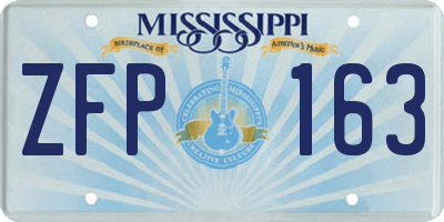 MS license plate ZFP163