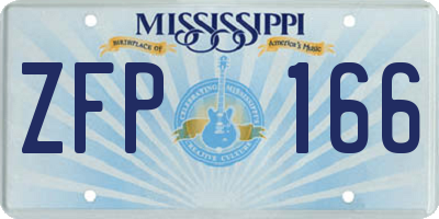 MS license plate ZFP166