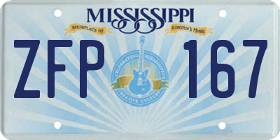 MS license plate ZFP167