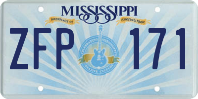 MS license plate ZFP171
