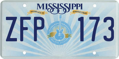 MS license plate ZFP173